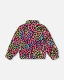 Multicoloured Cheetah Faux Fur Zip-Up Jacket > Deux Par Deux in size 12 only