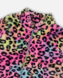 Multicoloured Cheetah Faux Fur Zip-Up Jacket > Deux Par Deux in size 12 only