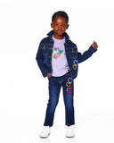 L/S Lavender Sequin Unicorn  T-shirt- Deux Par Deux Organic Cotton size 8 only