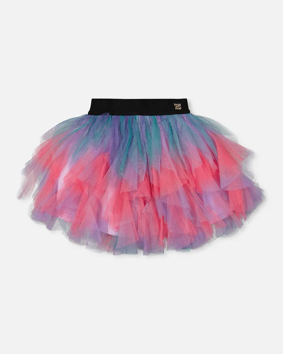 Multi-Layer Mesh Ribbon Skirt- Deux Par Deux