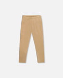 Shiny Stretch Golden-Beige Leggings - Deux Par Deux