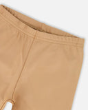 Shiny Stretch Golden-Beige Leggings - Deux Par Deux