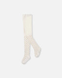 Knit Tights - Off White Gold Stars > Deux Par Deux