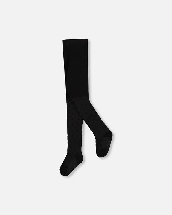 Knit Tights - Black Anthracite > Deux Par Deux