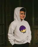 Smiley Face Grey Fleece Hooded Sweatshirt > Deux Par Deux size 8 and 10
