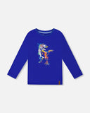 Royal Blue Jersey Dinosaur T-Rex T-shirt > Deux Par Deux