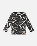 Black & Sneaker Print T-shirt > Deux Par Deux Organic Cotton