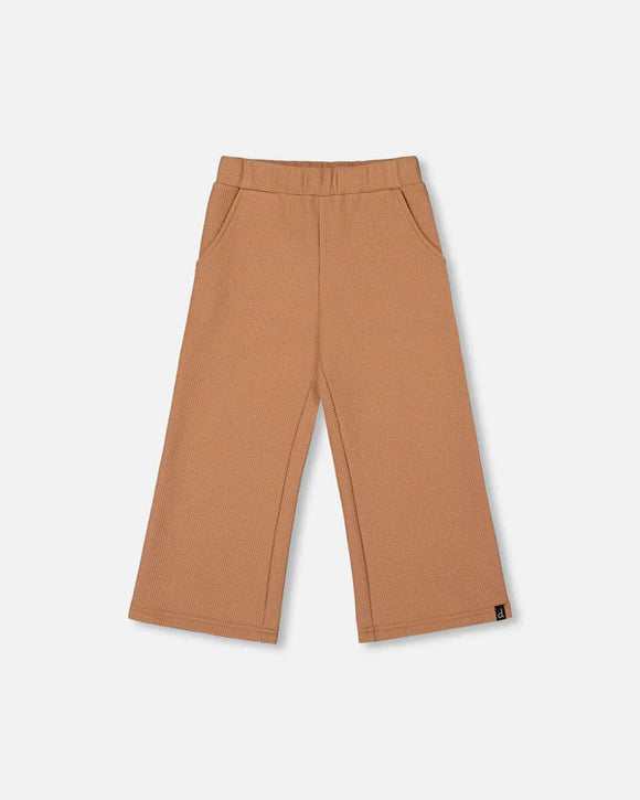 Caramel Waffle Flare Leg Pants > Deux Par Deux