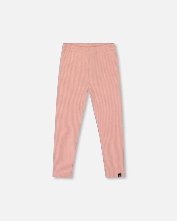 Silver Pink Soft Rib Leggings - Deux Par Deux