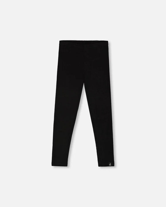 Super Soft Ribbed Legging Black - Deux Par Deux in sizes 10 & 12 only