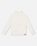 Super Soft Ribbed White Mock Neck Top - Deux Par Deux