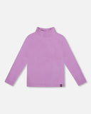 Super Soft Ribbed Lavender Mock Neck Top - Deux Par Deux (Bogainvillea)
