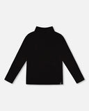 Super Soft Ribbed Black Mock Neck Top - Deux Par Deux