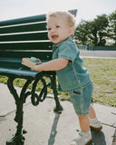 Light Blue Chambray Top & Short Set > Deux Par Deux