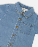 Light Blue Chambray Top & Short Set > Deux Par Deux