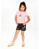 Black Denim Shorts with Cute Embroidery > Deux Par Deux in sizes 3 and 8 only