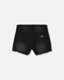 Black Denim Shorts with Cute Embroidery > Deux Par Deux in sizes 3 and 8 only