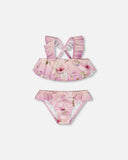 Two-Piece Light Purple Ruffle Floral Swimsuit > Deux Par Deux