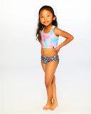 Two-Piece Tie-Die Top & Leopard Bottom Swimsuit > Deux Par Deux