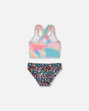Two-Piece Tie-Die Top & Leopard Bottom Swimsuit > Deux Par Deux