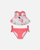 Two-Piece Coral & Blue Flamingo Swimsuit > Deux Par Deux