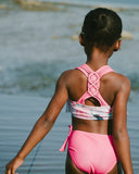 Two-Piece Coral & Blue Flamingo Swimsuit > Deux Par Deux