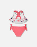 Two-Piece Coral & Blue Flamingo Swimsuit > Deux Par Deux