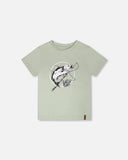 Fish Organic Cotton Sage T-shirt > Deux Par Deux