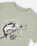 Fish Organic Cotton Sage T-shirt > Deux Par Deux