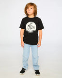 Dino On A Bike Organic Cotton T-shirt > Deux Par Deux (Glow in the Dark)