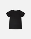 Dino On A Bike Organic Cotton T-shirt > Deux Par Deux (Glow in the Dark)