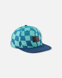 Wavey Checkboard < Deux Par Deux Teal Cap