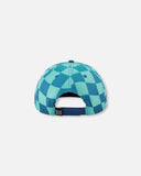Wavey Checkboard < Deux Par Deux Teal Cap