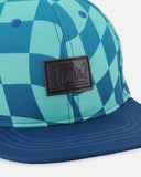 Wavey Checkboard < Deux Par Deux Teal Cap
