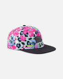 Fluorescent Floral and Leopard < Deux Par Deux Blue/PInk Cap
