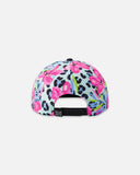 Fluorescent Floral and Leopard < Deux Par Deux Blue/PInk Cap