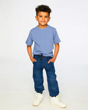 Navy Denim Soft French Terry Jog Pants > Deux Par Deux