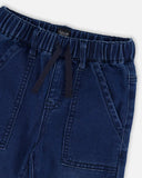 Navy Denim Soft French Terry Jog Pants > Deux Par Deux