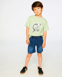 Navy Denim Soft Shorts > Deux Par Deux (Black Tie)