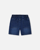 Navy Denim Soft Shorts > Deux Par Deux (Black Tie)