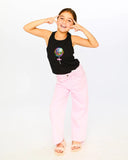 Wide Leg Pink Jeans > Deux Par Deux