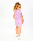 Lilac Crinkle Jersey Shorts - Deux Par Deux (Lavendula)
