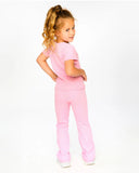 Begonia Pink Crinkle Jersey Legging - Deux Par Deux