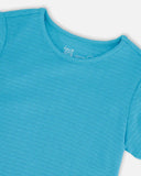 Blue Crinkle Jersey T-shirt  - Deux Par Deux (Aquarius)