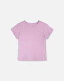 Lilac Crinkle Jersey T-shirt  - Deux Par Deux (Lavendula)