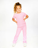 Begonia Pink Crinkle Jersey T-shirt  - Deux Par Deux