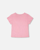 Begonia Pink Crinkle Jersey T-shirt  - Deux Par Deux