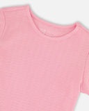 Begonia Pink Crinkle Jersey T-shirt  - Deux Par Deux