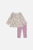 Purple Flower Hearts Set - Organic Cotton  > Deux Par Deux