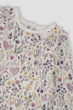Purple Flower Hearts Set - Organic Cotton  > Deux Par Deux